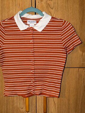 arizona jean co collared crop top